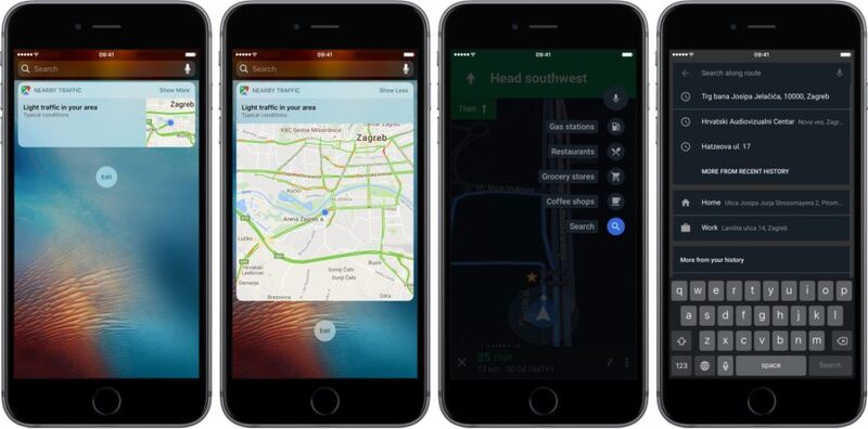 Illustration : Google Maps affiche l'état du trafic sur un nouveau widget