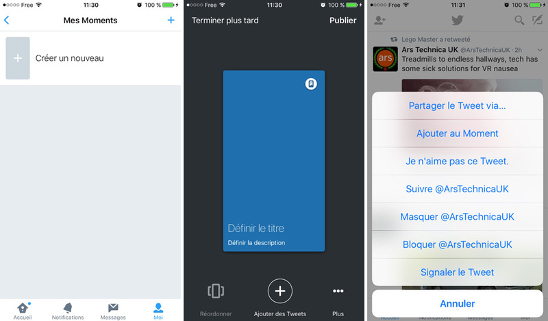 Illustration : Twitter lance sa fonctionnalité "Moments" sur son application iOS