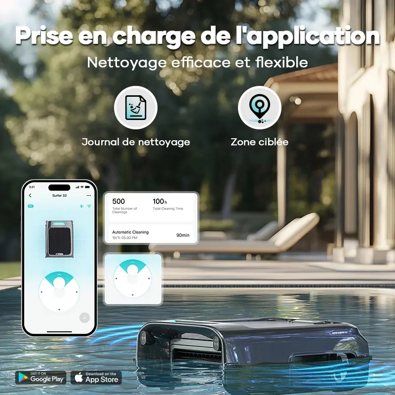Test du robot de piscine de surface Aiper Surfer S2 &agrave; l&rsquo;&eacute;nergie solaire