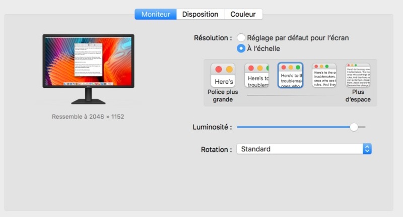 Illustration : Test de l'écran LG 4k "UltraFine" USB C (adapté aux MacBook Pro 2016)