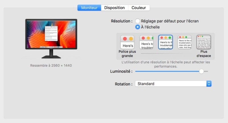 Illustration : Test de l'écran LG 4k "UltraFine" USB C (adapté aux MacBook Pro 2016)