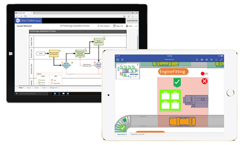 Illustration : Microsoft lance son application Visio (Viewer) sur iPad
