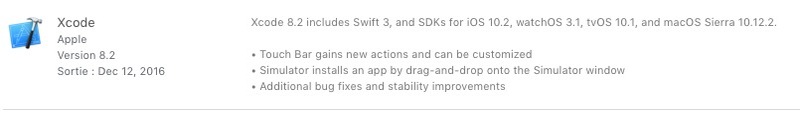Illustration : Xcode 8.2 prend en charge la Touch Bar et permet le glisser-déposer dans le Simulateur