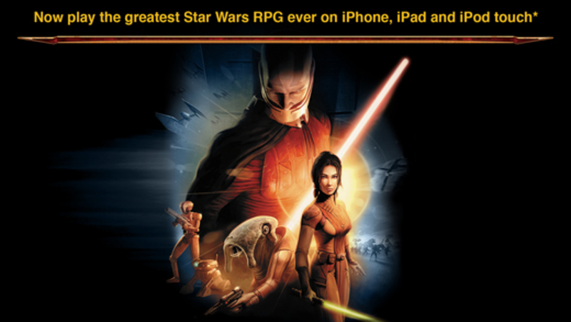 Illustration : Star Wars : Knights of the Old Republic en promo sur iPhone et iPad