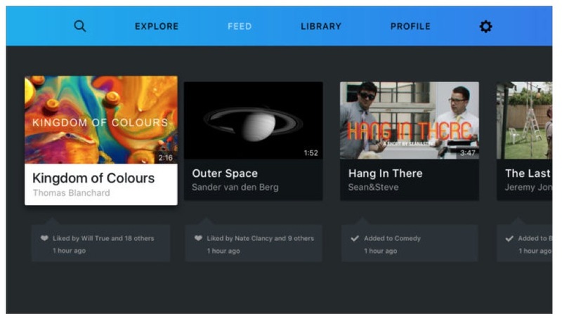 Illustration : Vimeo s'affiche sur l'Apple TV, les box Android et certaines SmartTV Samsung