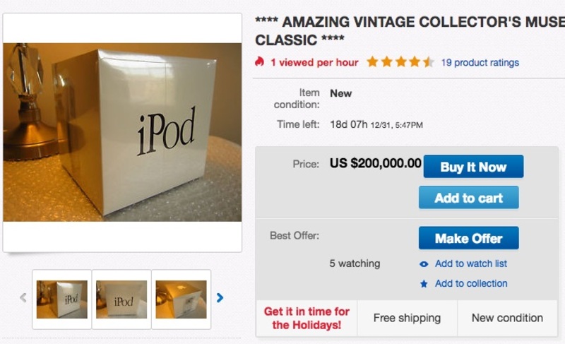 Illustration : Les prix des iPod de première génération (neufs) s'envolent sur eBay