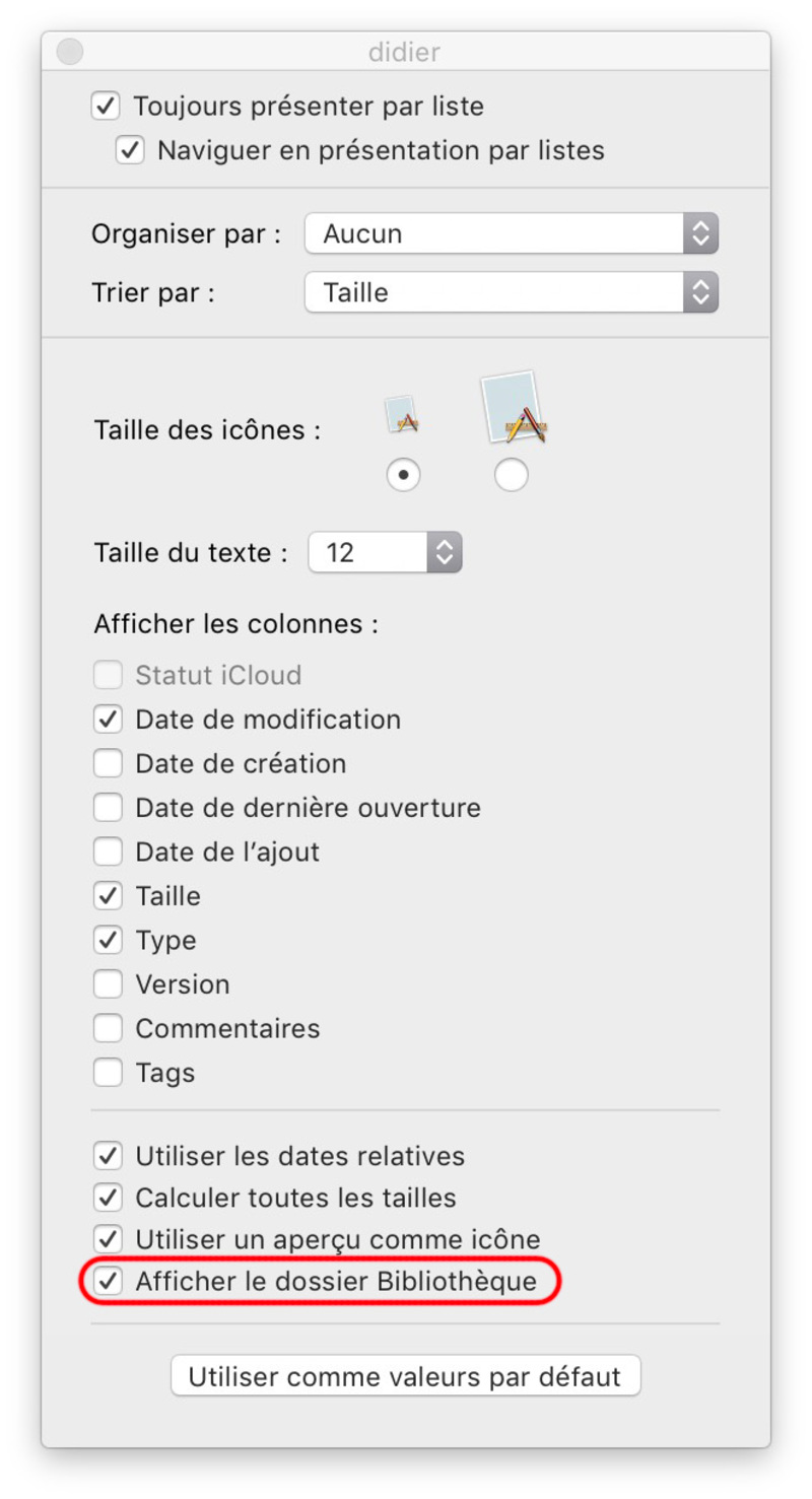 Illustration : Astuce : comment accéder au dossier "Bibliothèque" sous macOS Sierra ?