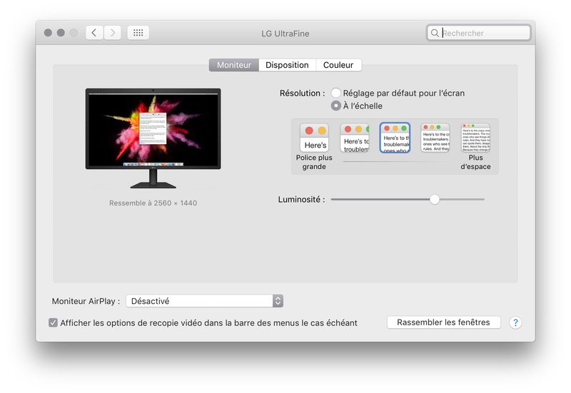 Illustration : Test du moniteur 5K UltraFine de LG (27") adapté aux MacBook Pro 2016