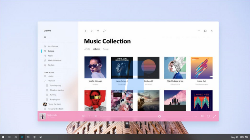 Illustration : Windows 10 : plus de transparence, de flous et d'animations à venir (images)