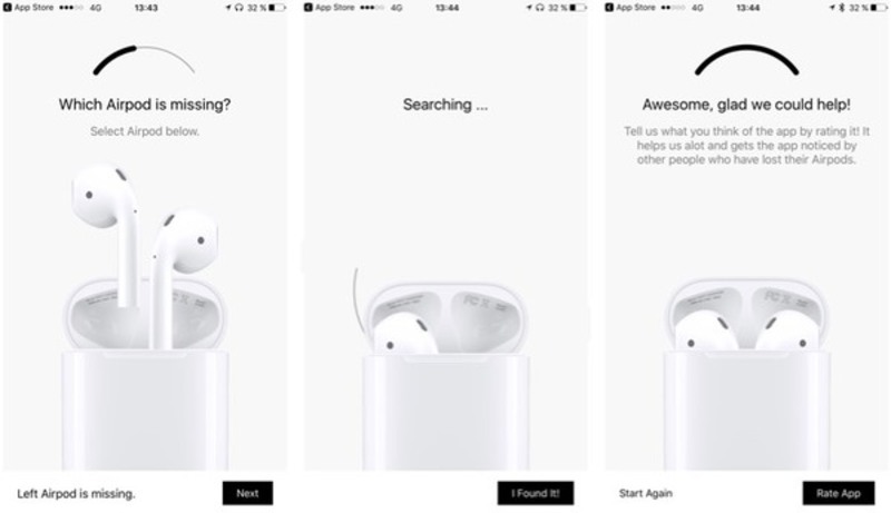 Illustration : L'application Finder for AirPods éjectée de l'App Store