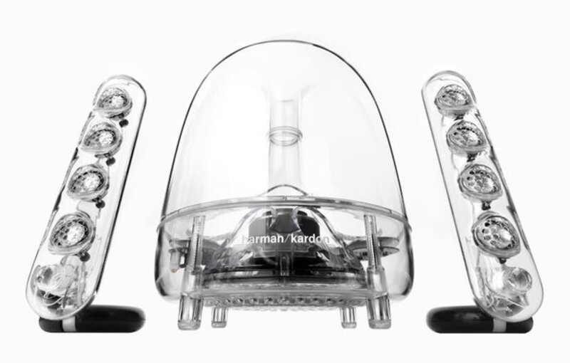 Illustration : Promos : Soundsticks III (Harman Kardon), carte SDXC (Sandisk) et enceinte bluetooth
