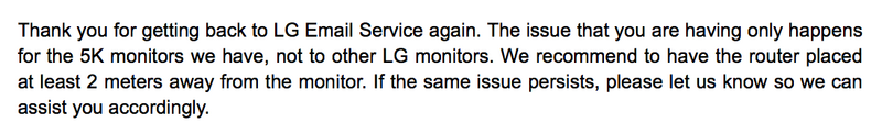 Illustration : L'écran 5k UltraFine de LG est-il vraiment sensible aux ondes WiFi ?