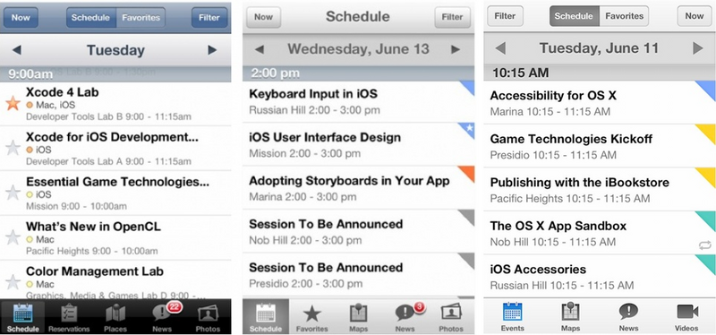 Un aperçu d'iOS 7 dans l'app WWDC ?