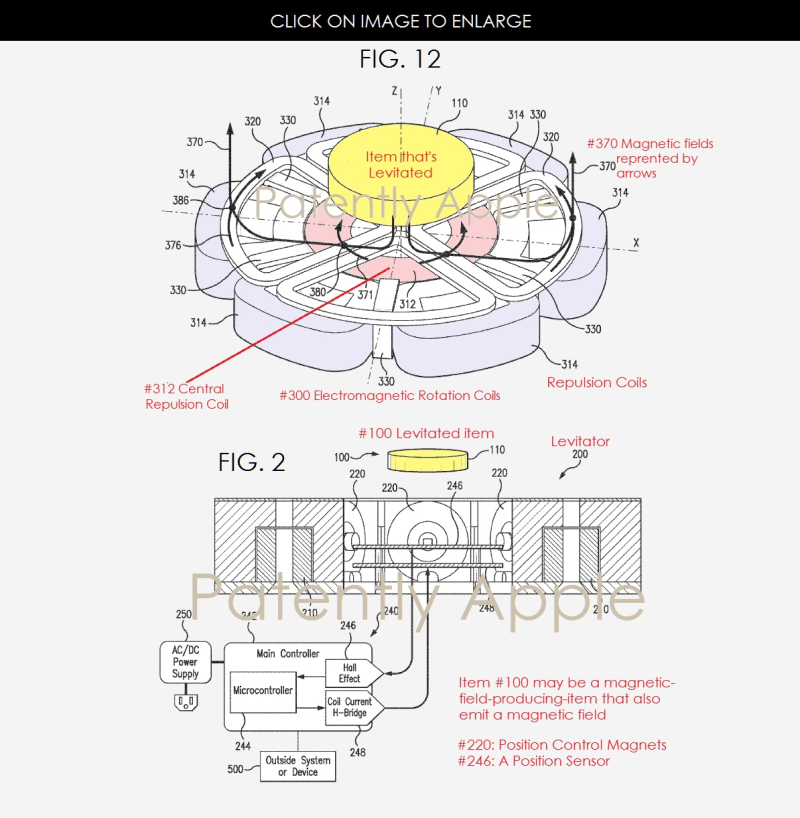 Le brevet "fou fou" du chargeur par lévitation pour iPhone /Apple Watch