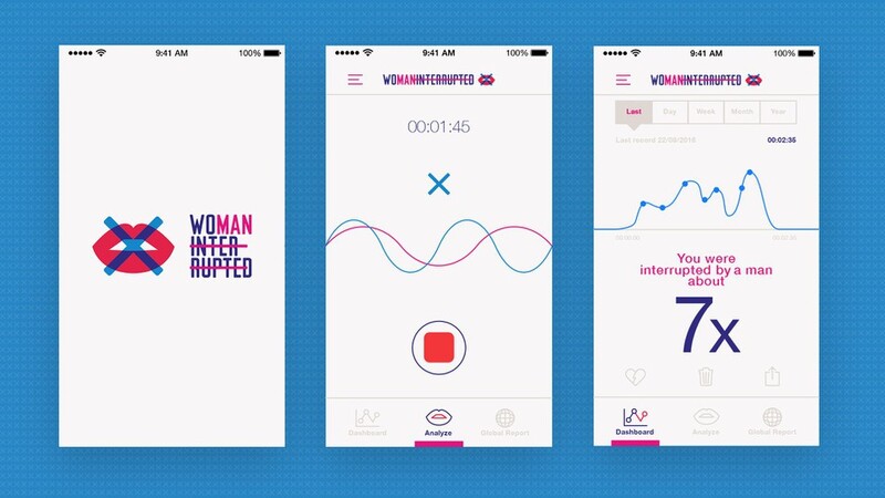 Illustration : Woman Interrupted, l'app qui compte le nombre de fois où un homme interrompt une femme !