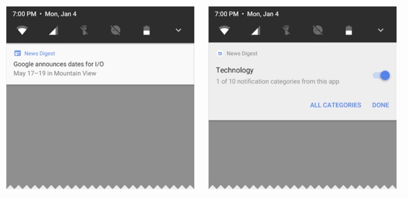 Illustration : Google fournit une première beta d'Android O : notifications par type, multi-tâche limité etc.