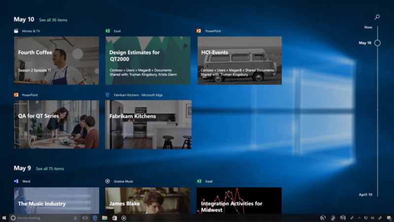 Illustration : Un presse-papier universel et des fonctions de continuité dans la prochaine version de Windows
