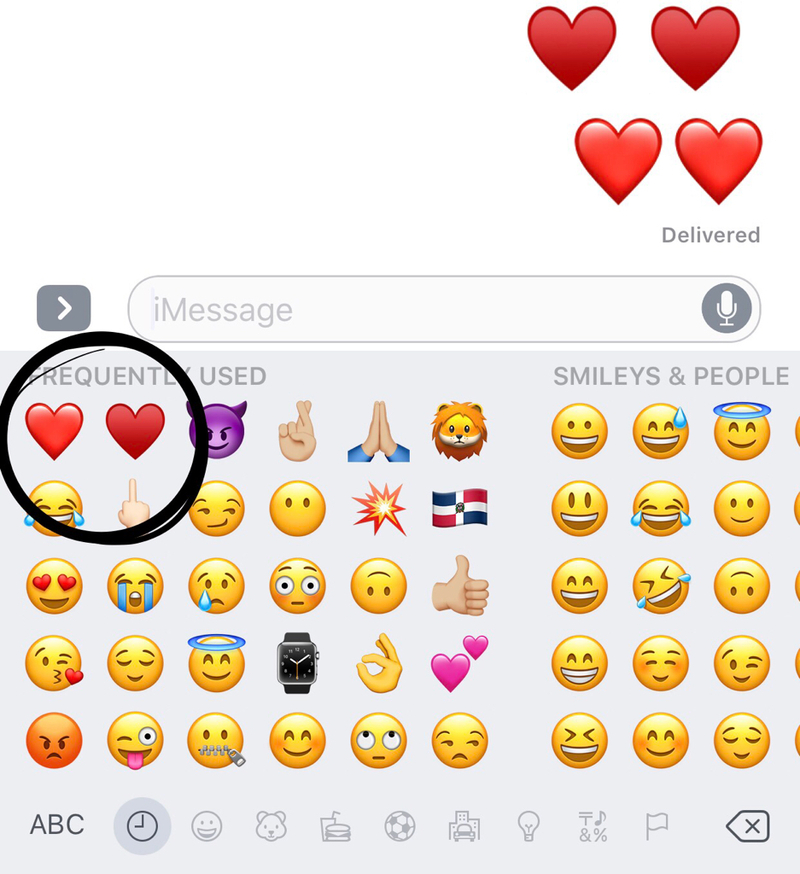 Illustration : Un emoji coeur rouge foncé caché dans les iPhone et les iPad