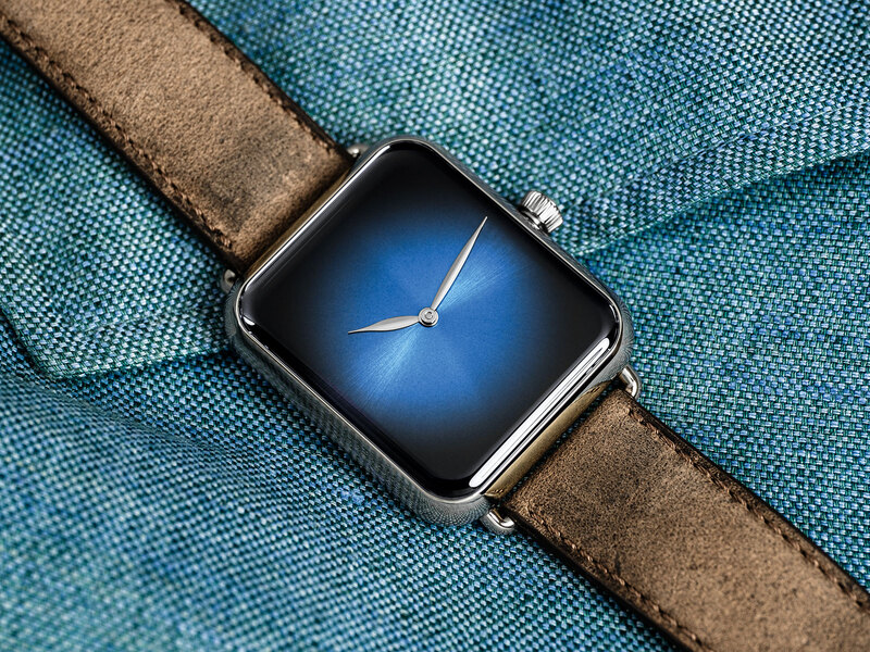 Illustration : La Swiss Alp Watch Zzzz d'H. Moser rappelle une Apple Watch en veille