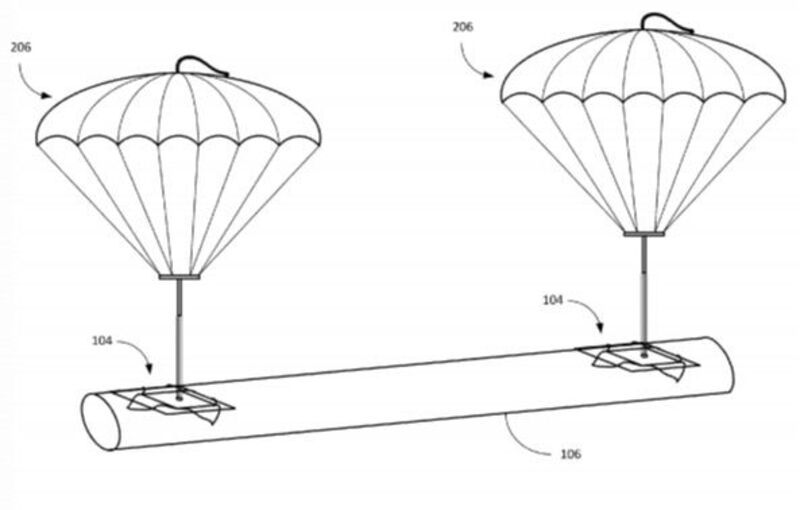 Illustration : Le brevet du jour : Amazon largue les livraisons par drones, en parachute !