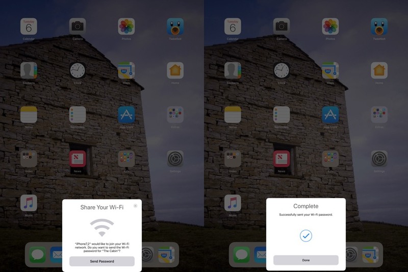 Illustration : Avec iOS 11, le partage des codes d'accès Wifi devient un jeu d'enfant !