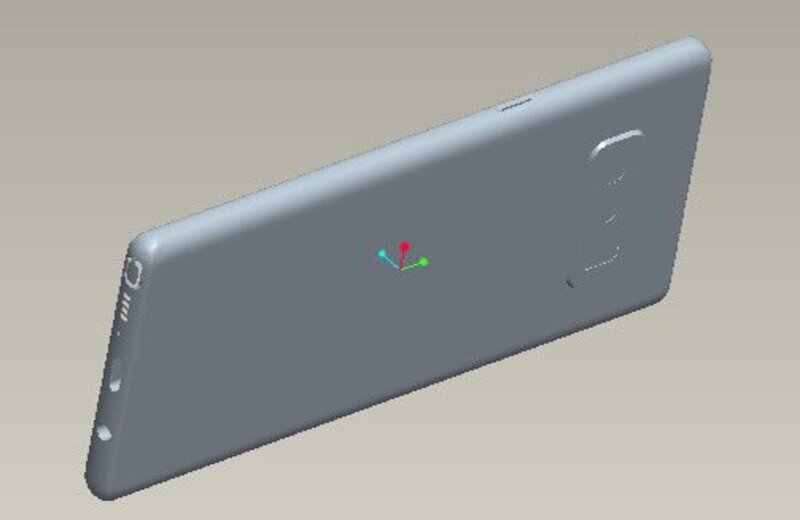 Illustration : Le Galaxy Note8 se dévoile dans une nouvelle maquette 3D