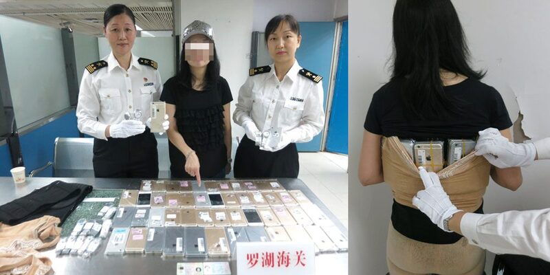 Illustration : Avec 102 iPhone sur elle, une chinoise prend la 2ème place du top des contrebandiers