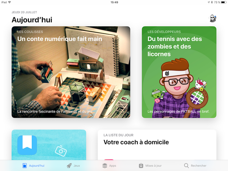 Illustration : De nouvelles publications en une de l'App Store d'iOS 11