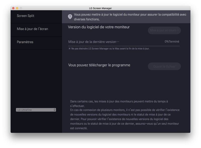 Mise à jour des écrans LG UltraFine 4k et 5k (la fin des problèmes ?)