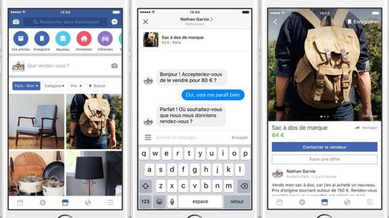 Illustration : Facebook s'attaque au e-commerce et lance Marketplace en France (et en Europe)