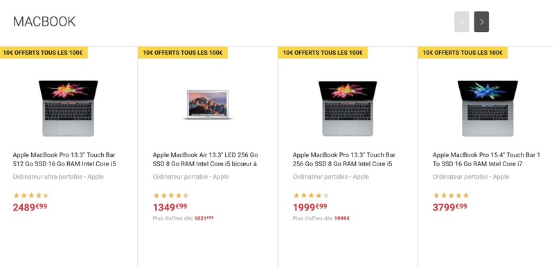 Illustration : Bon plan : 10€ tous les 100€ d'achat sur les derniers MacBook Pro, iPad Pro, iMac...