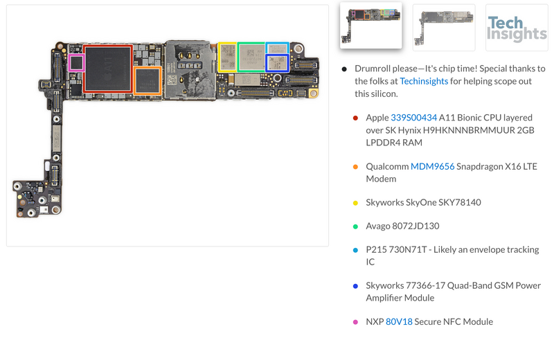 Illustration : L'iPhone 8 se fait démonter (iFixit)