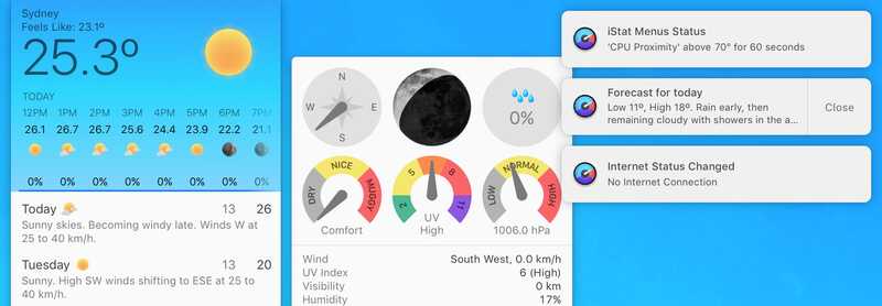 Illustration : Des stats (CPU, réseau...) dans le menu de macOS : iStat Menus 6 est disponible !