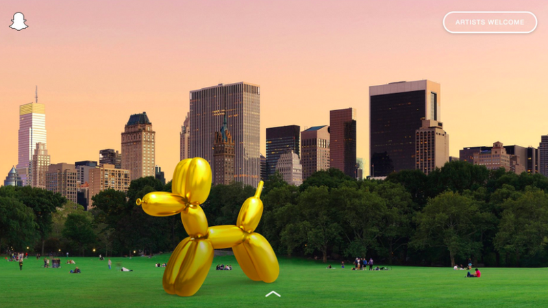 Illustration : Snapchat va lancer des filtres avec l'artiste, Jeff Koons (c'était un secret, mais c'est raté)