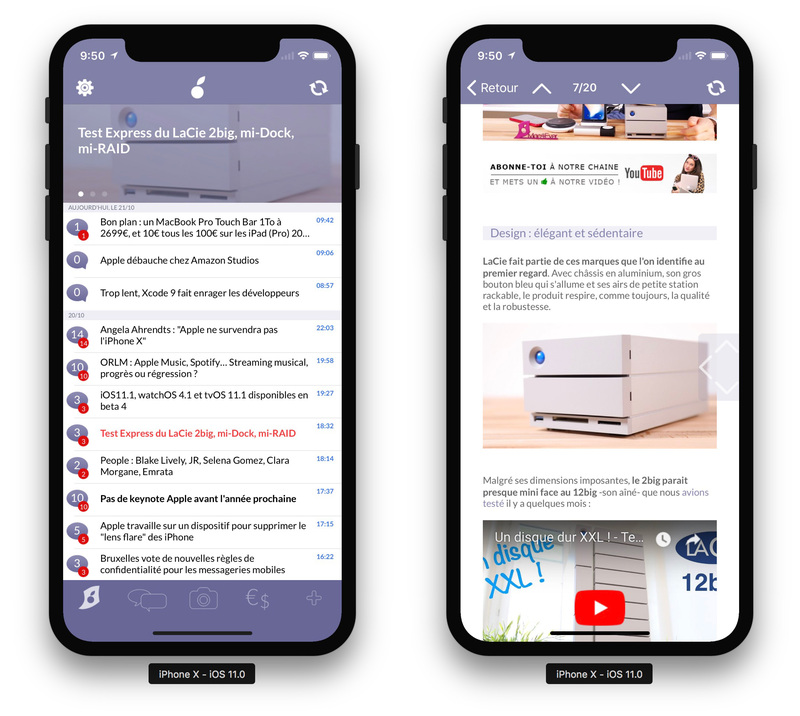 Illustration : MAJ de l'app Mac4Ever pour iPhone, qui prend en charge l'iPhone X et corrige ses bugs