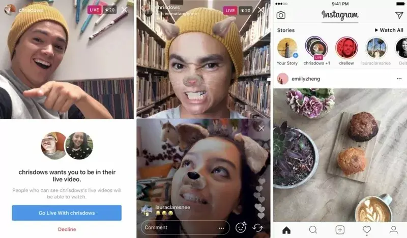 Instagram présente une nouvelle fonctionnalité vidéo "Live With a Friend"