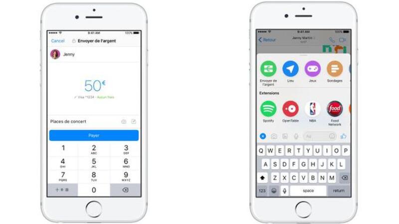 Illustration : Facebook Messenger v. Apple Pay Cash : "dis, tu m'envoies 10 euros ?"