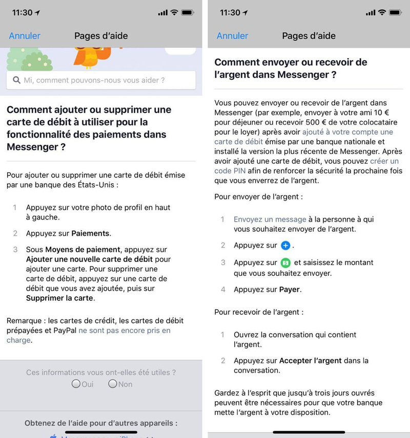 Illustration : Facebook Messenger v. Apple Pay Cash : "dis, tu m'envoies 10 euros ?"