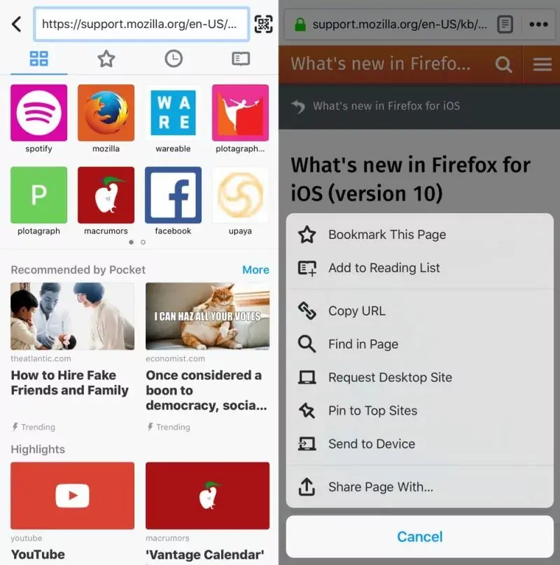 Firefox 10 pour iOS : relooking, simplification  et nouvelles fonctions