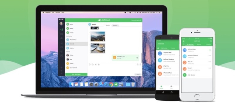 Illustration : AirDroid occupe tout l'écran de l'iPhone X et l'application Fichiers