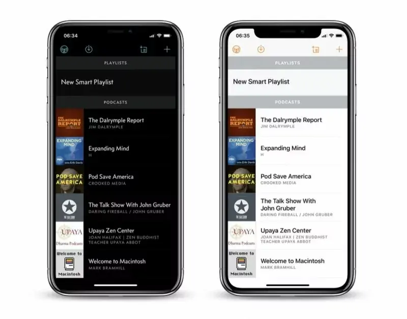 OverCast assombrit son interface pour l'iPhone X