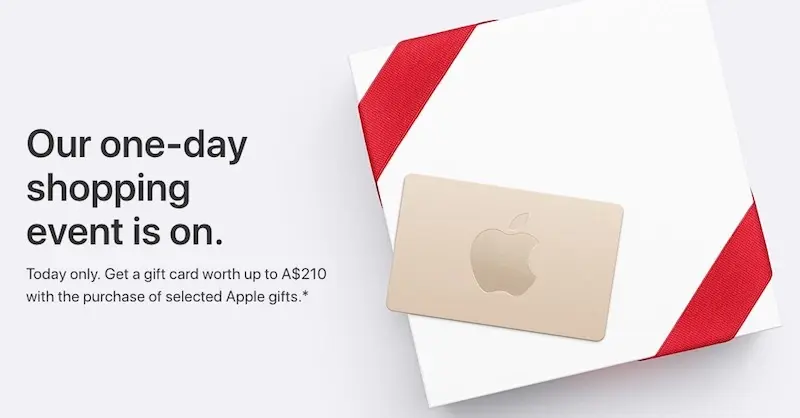 Apple lance son BlackFriday (en Australie) avec des promos timides... en bon d'achat (!)