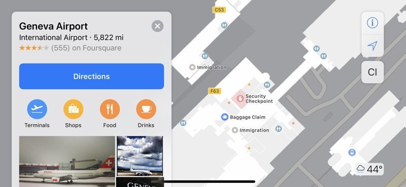 Apple publie la liste des aéroports et centre commerciaux cartographiés sur iOS 11