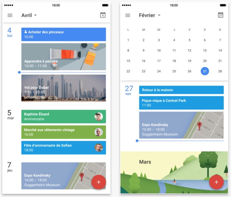 Illustration : Google Agenda s'adapte à l'iPhone X et aux iPad sous iOS 11