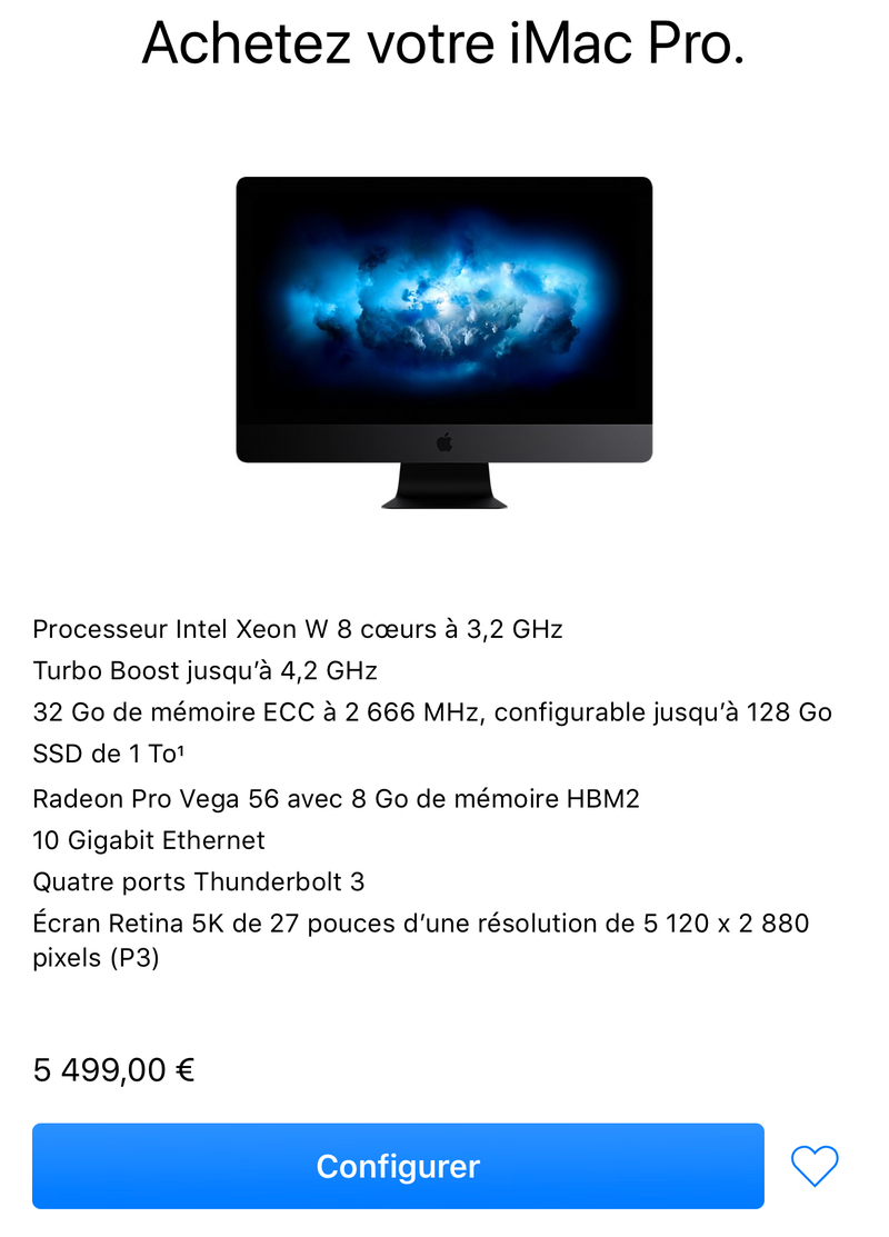 Illustration : L'iMac Pro est en vente dans l'Apple Store !