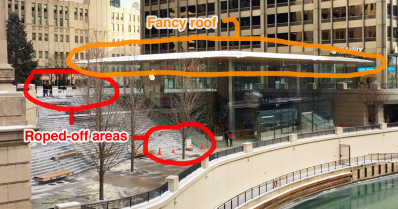 Illustration : Apple Store de Chicago : gare aux stalactites !