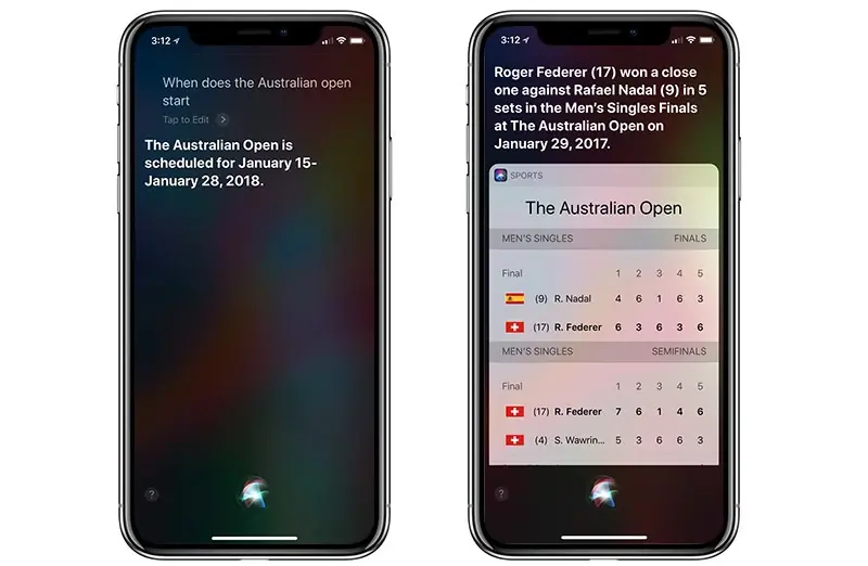 Siri s'intéresse désormais au golf et au tennis