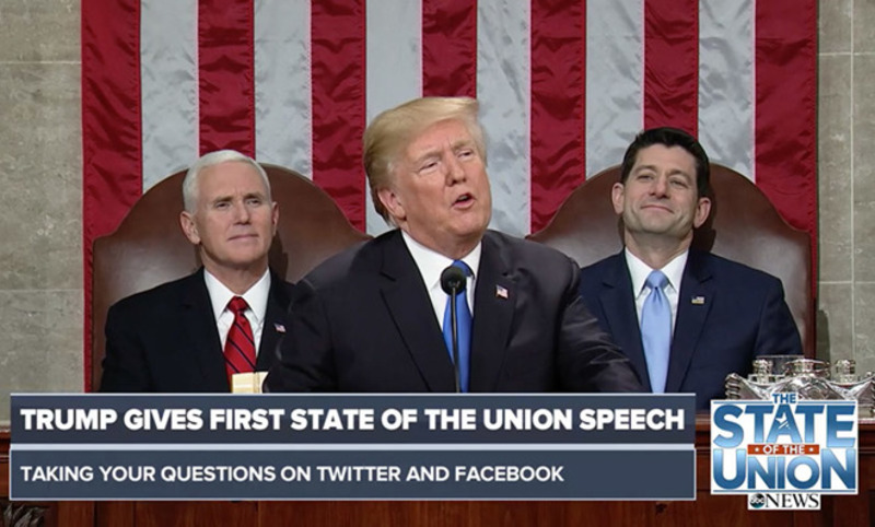 Illustration : Discours de l'état de l'Union : Apple, faire valoir de Donald Trump ? (jusqu'à quand...)