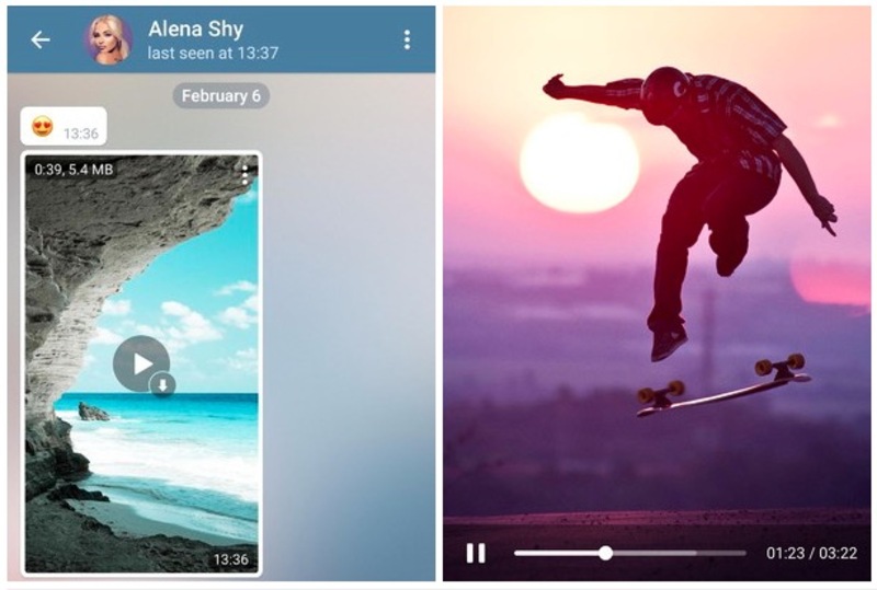 Illustration : Telegram sait lire des vidéos et passe automatiquement en mode nuit