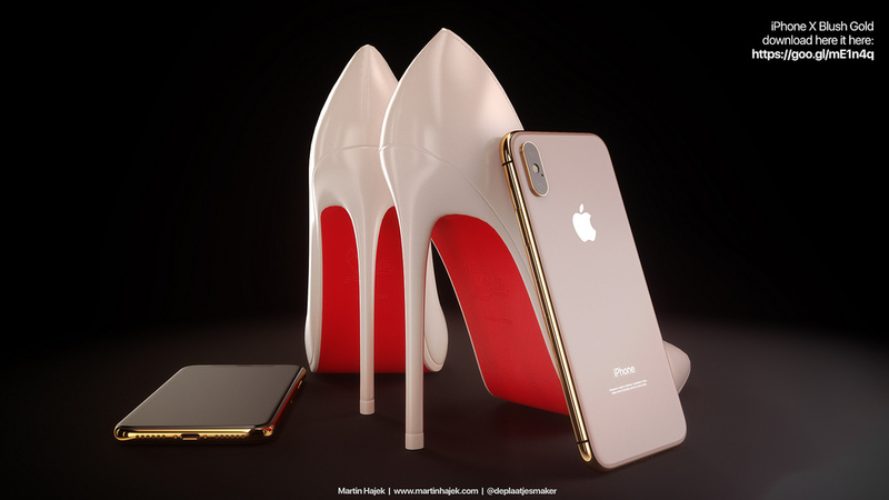 Illustration : Concept "blush gold" : l'iPhone X rend bien avec des Louboutins